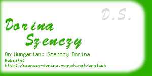 dorina szenczy business card